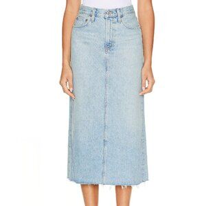 Agolde Della Long A-Line Denim Skirt in Size 32